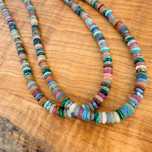 Collar de piedras preciosas de cuarzo rutilo marquesa y amazonita