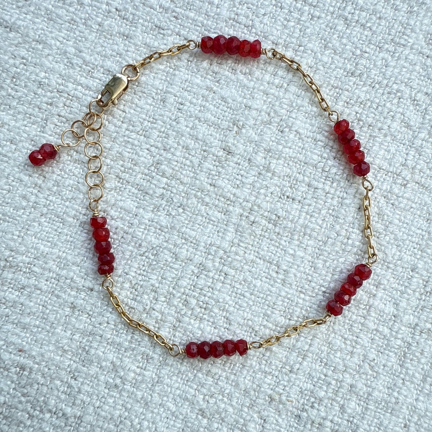 Gold Filled Ruby Bracelet