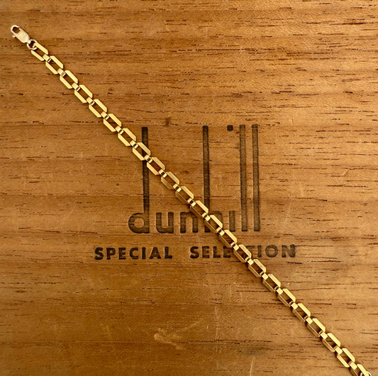 Beveled Rectangle Gold Filled Chain Bracelet