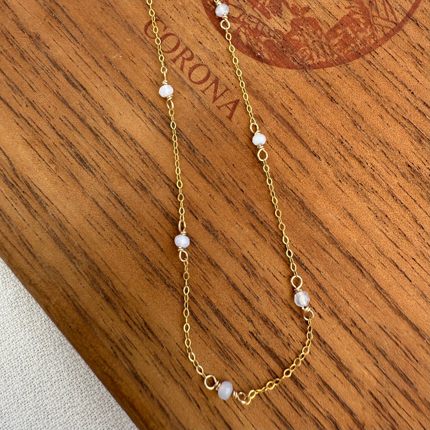 Blue Lace Agate Station Necklace