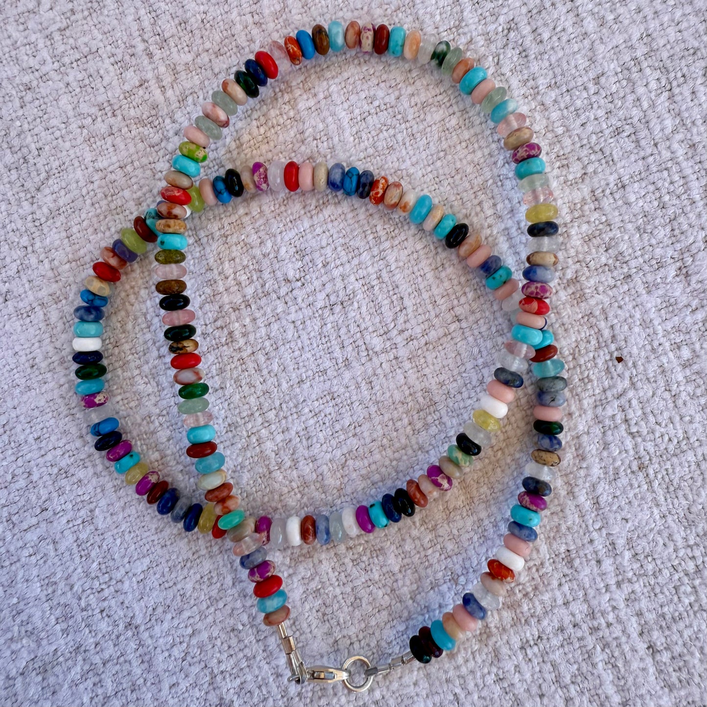Multi Gemstone Rondelle Necklace
