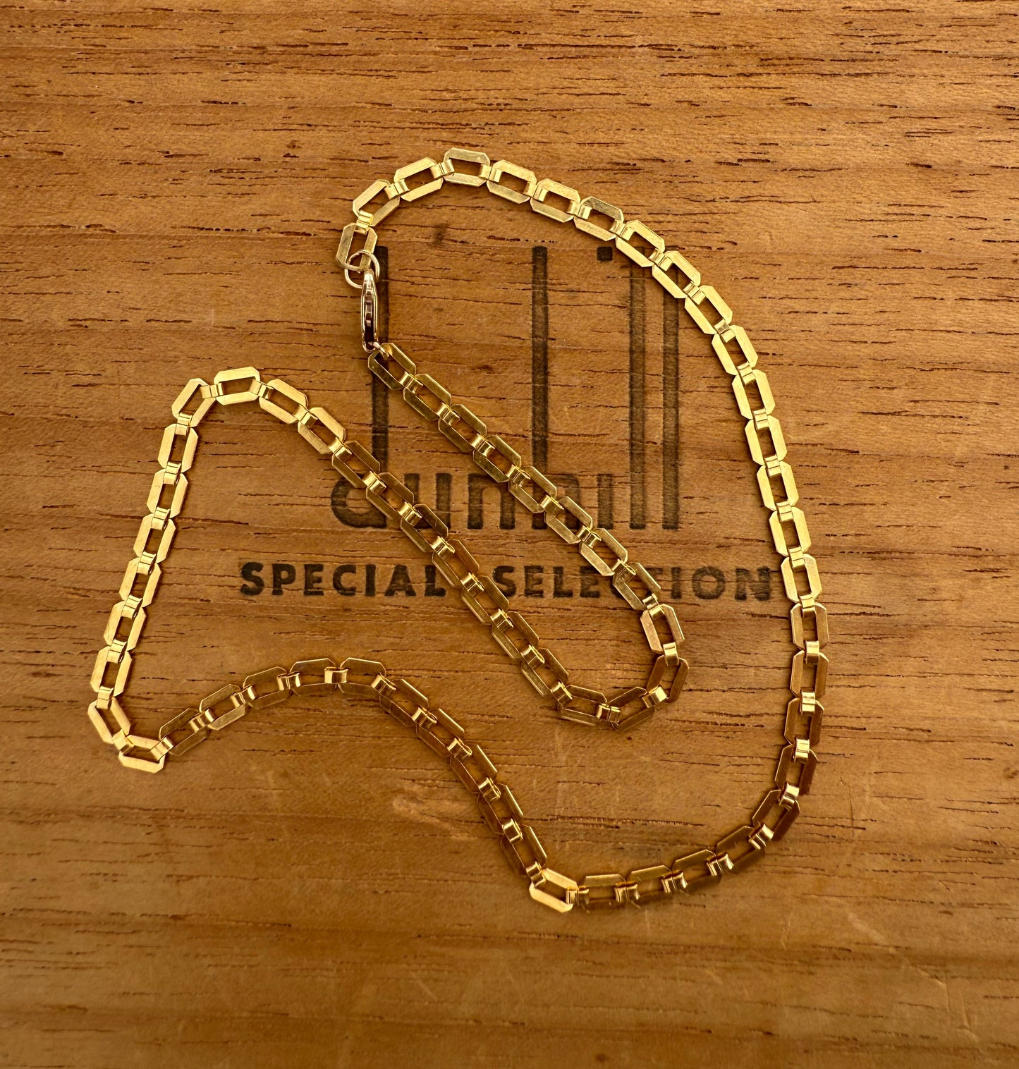 Beveled Rectangle Gold Filled Chain Necklace