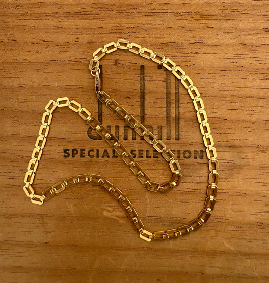 Beveled Rectangle Gold Filled Chain Necklace
