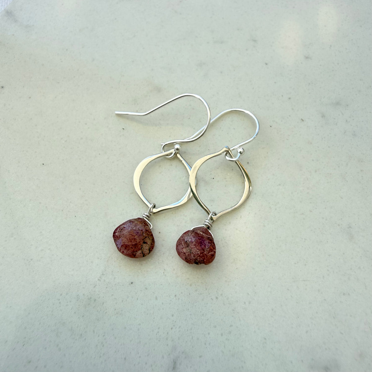 Sterling Silver Arabesques with Gemstone Drop