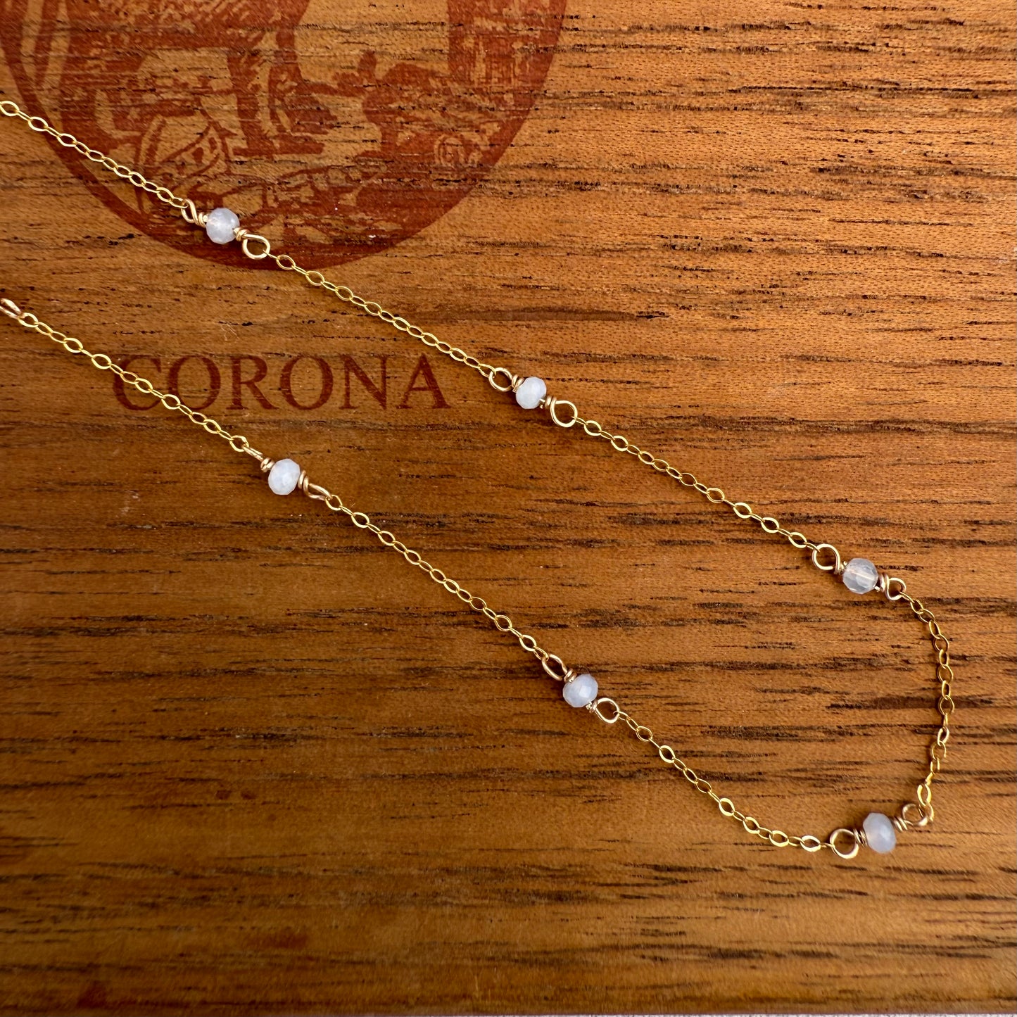 Blue Lace Agate Station Necklace