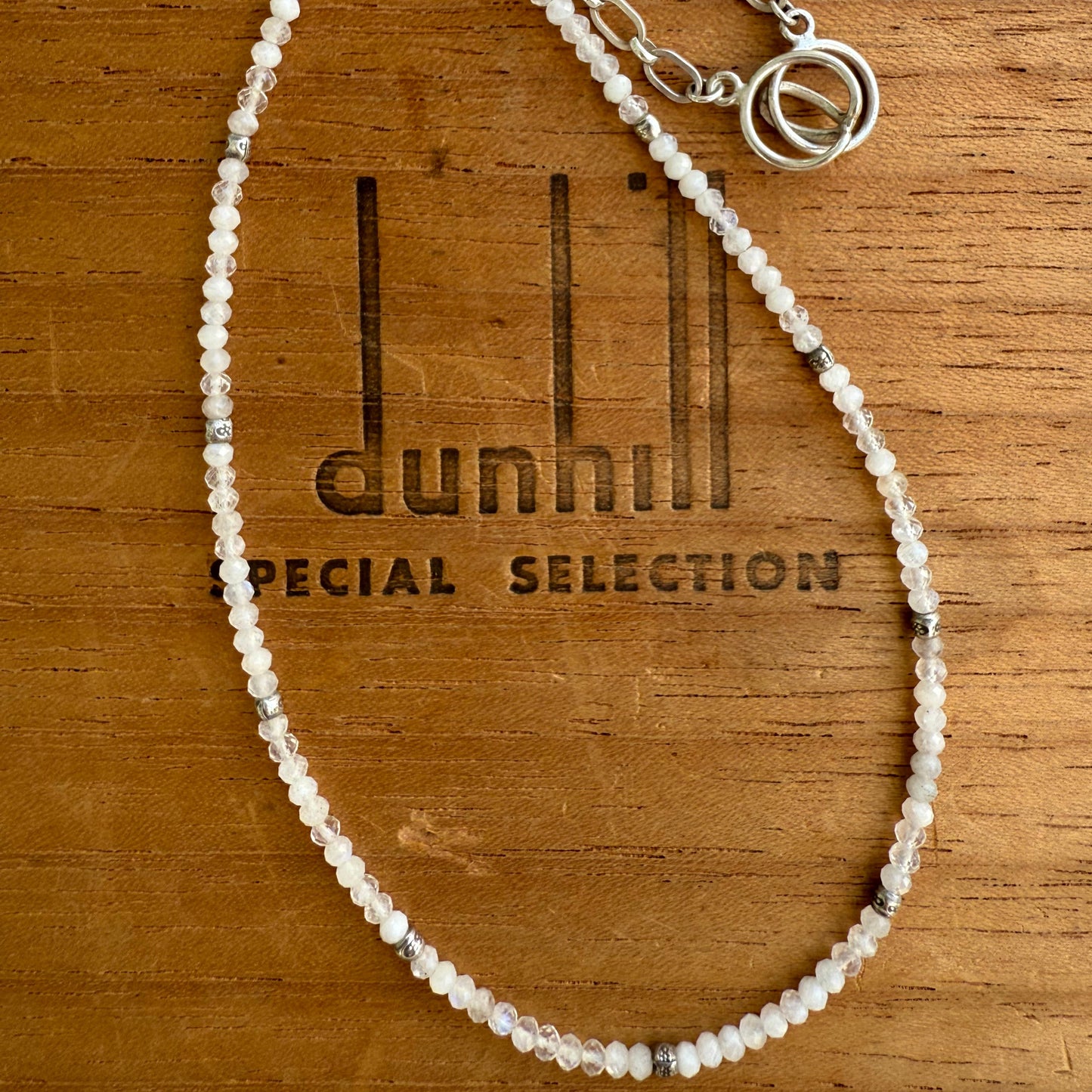 White Moonstone Beaded Necklace