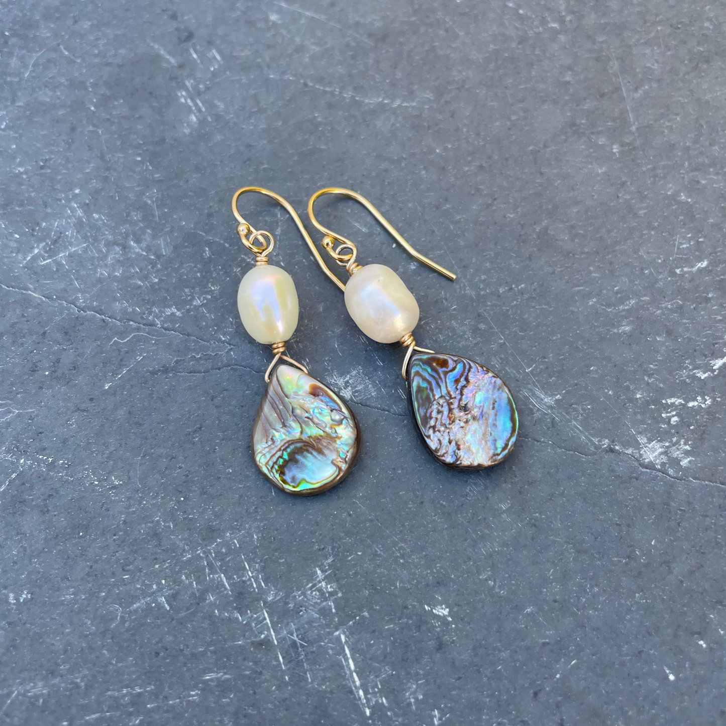 Abalone pearl shell earrings
