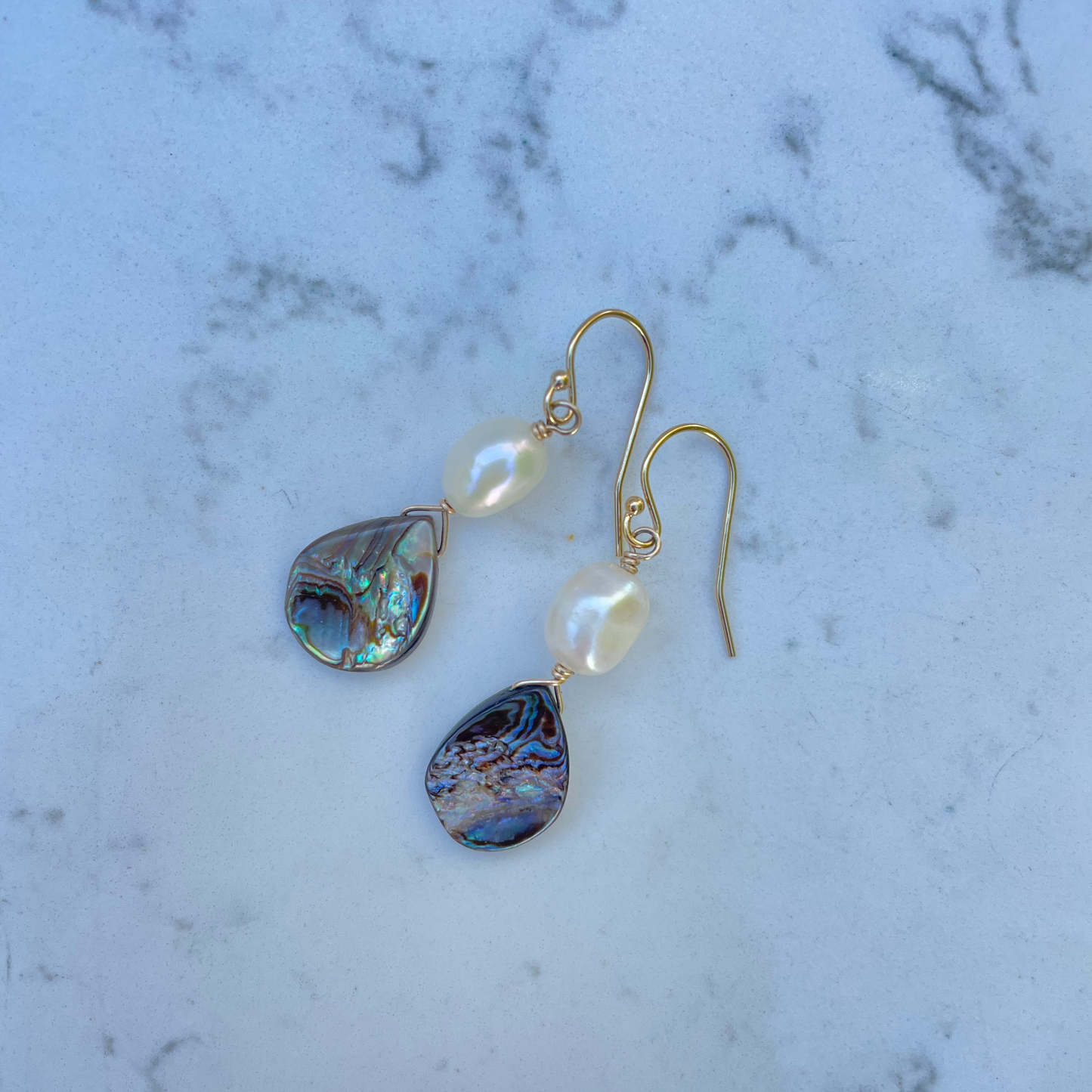 Abalone pearl shell earrings