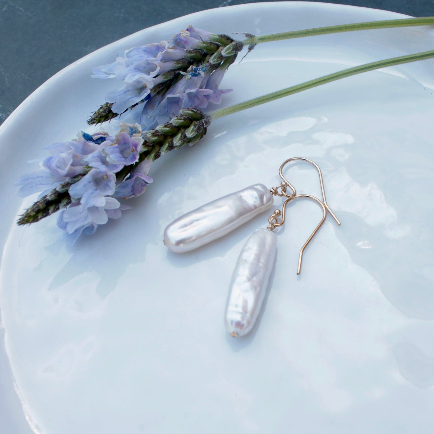 Stick Pearl Drop Earring