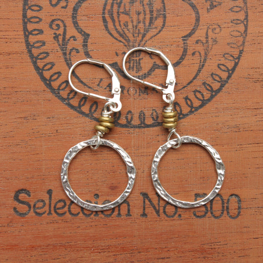 Rustic Sterling Silver Rings with Turquoise or Brass