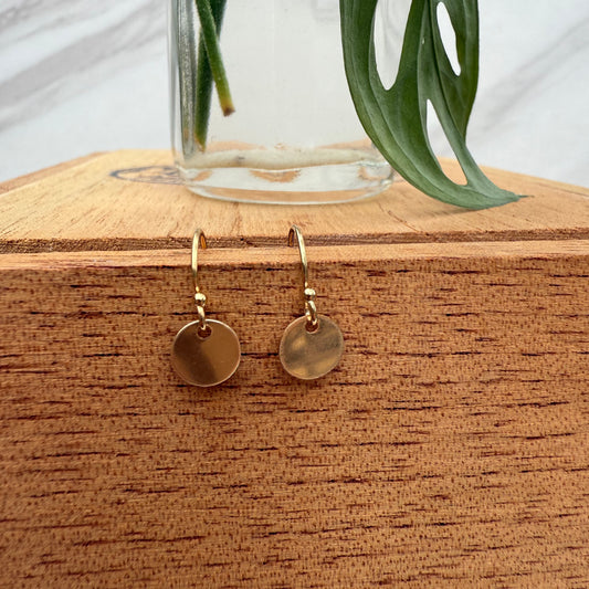 Tiny Gold Filled Disk Earrings