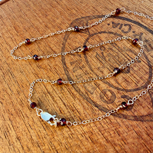 Garnet Station Necklace