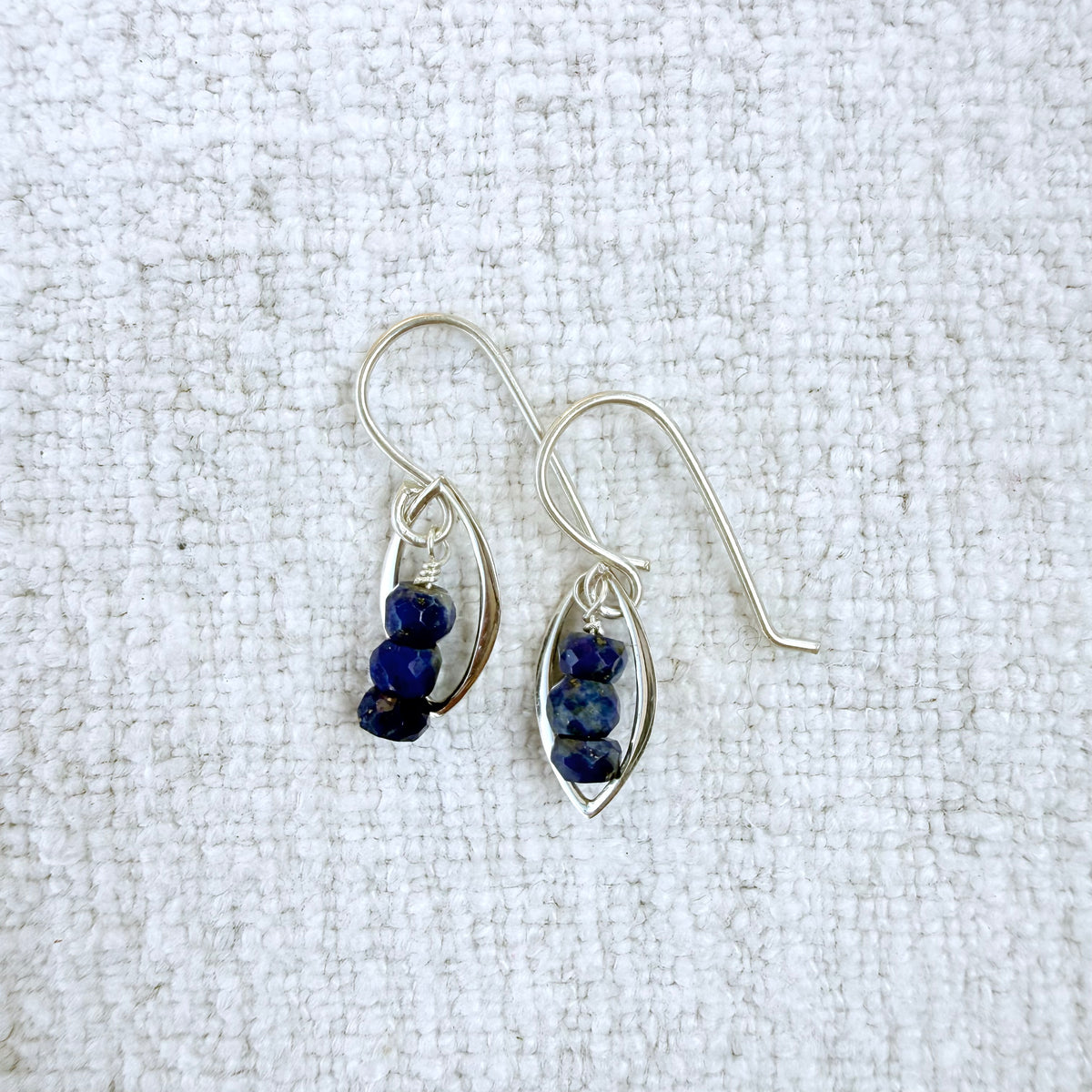 Silver Arabesque with Tiny Gemstone Stack Earrings