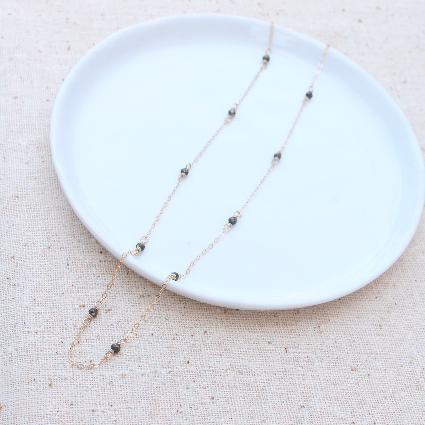 Iron Pyrite Station Necklace