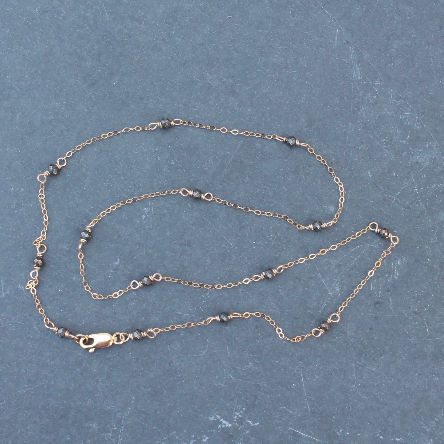 Iron Pyrite Station Necklace