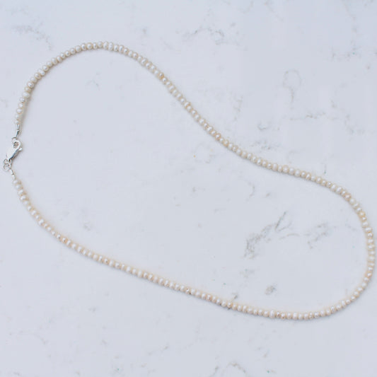 Tiny Pearl  Necklace - Plumage Jewelry
