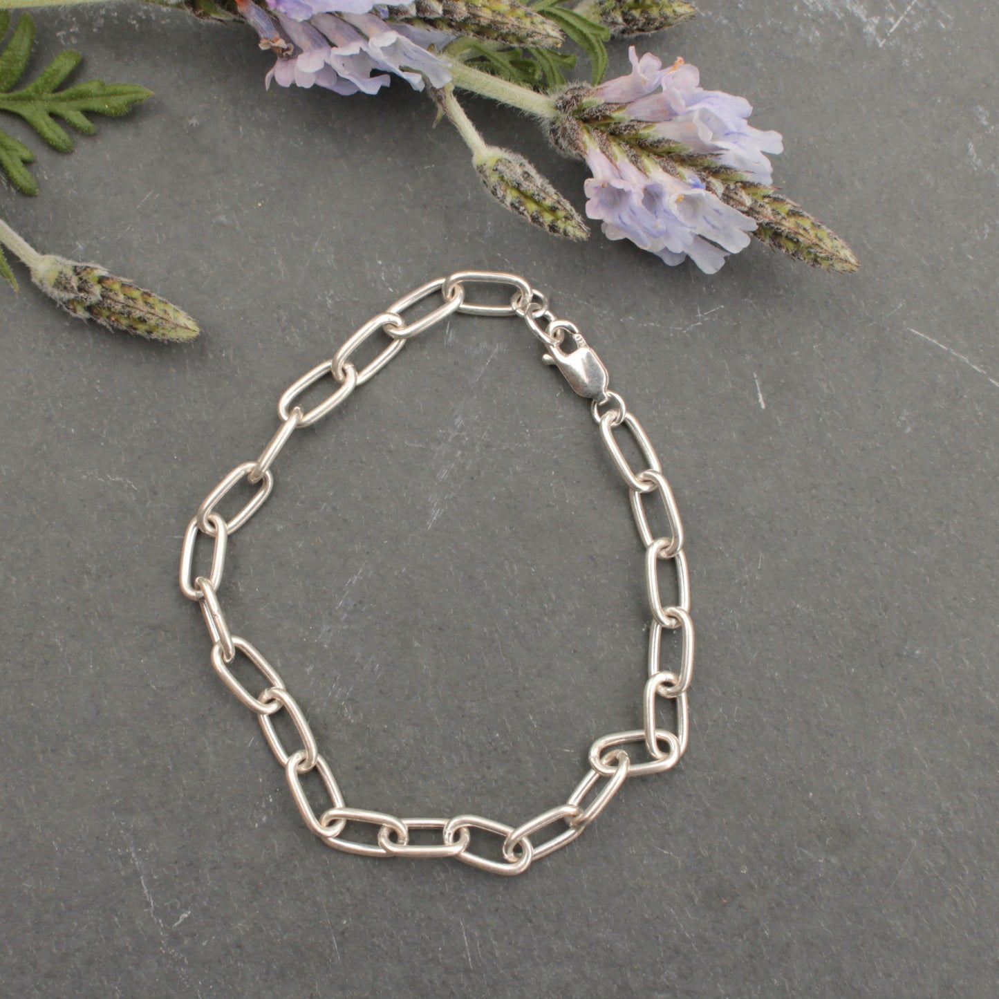 round silver cable bracelet