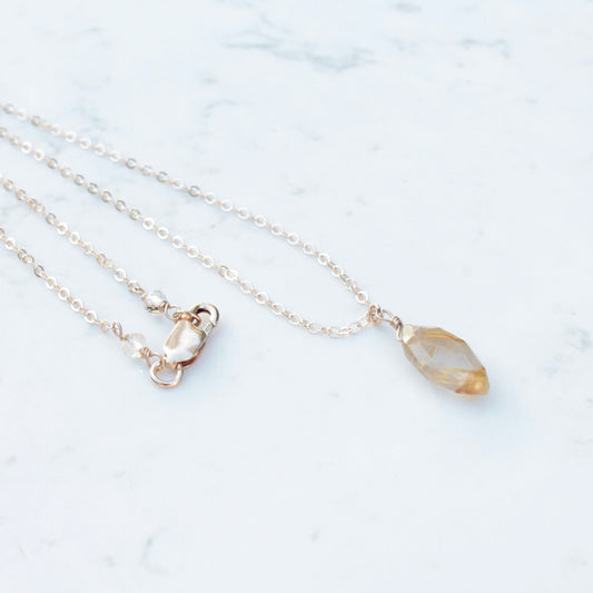 Gemstone Pendant on Fine Gold Filled Chain
