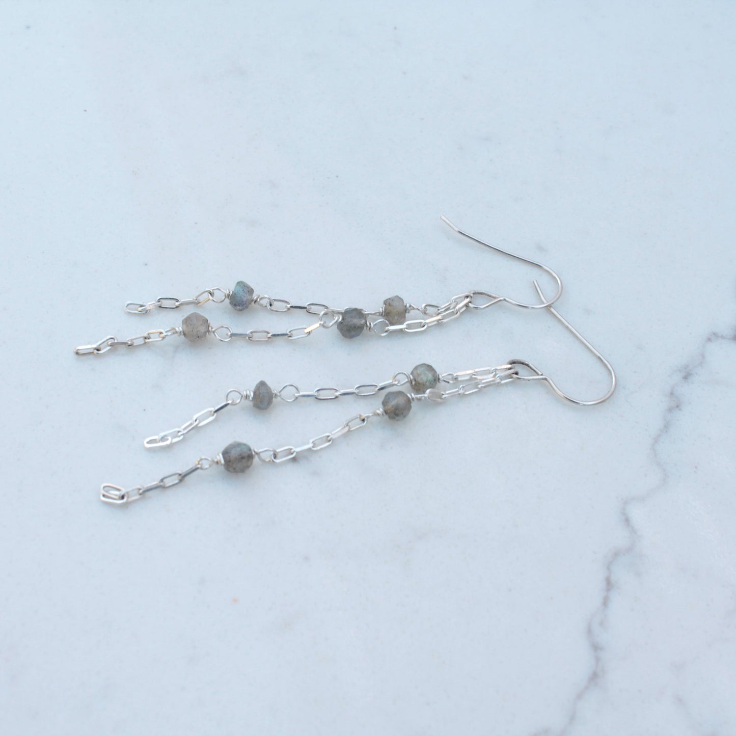 Tiny Labradorite on Silver Chain