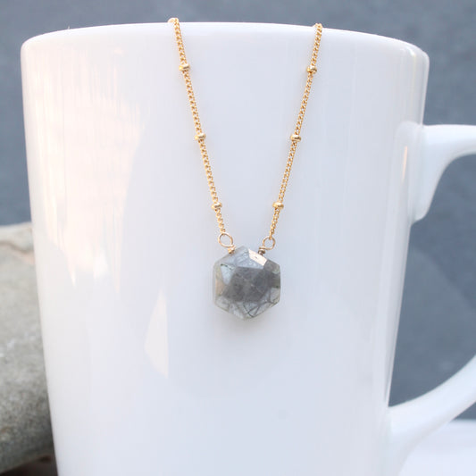 Moonstone with Gold Filled Satellite Chain