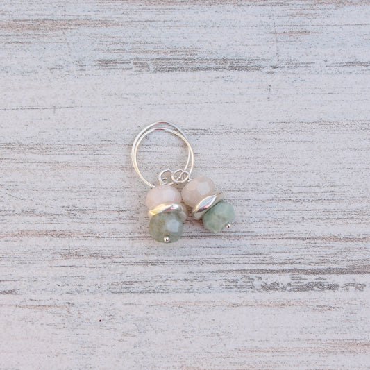 Morganite Double Stack with Thai Silver Spacer