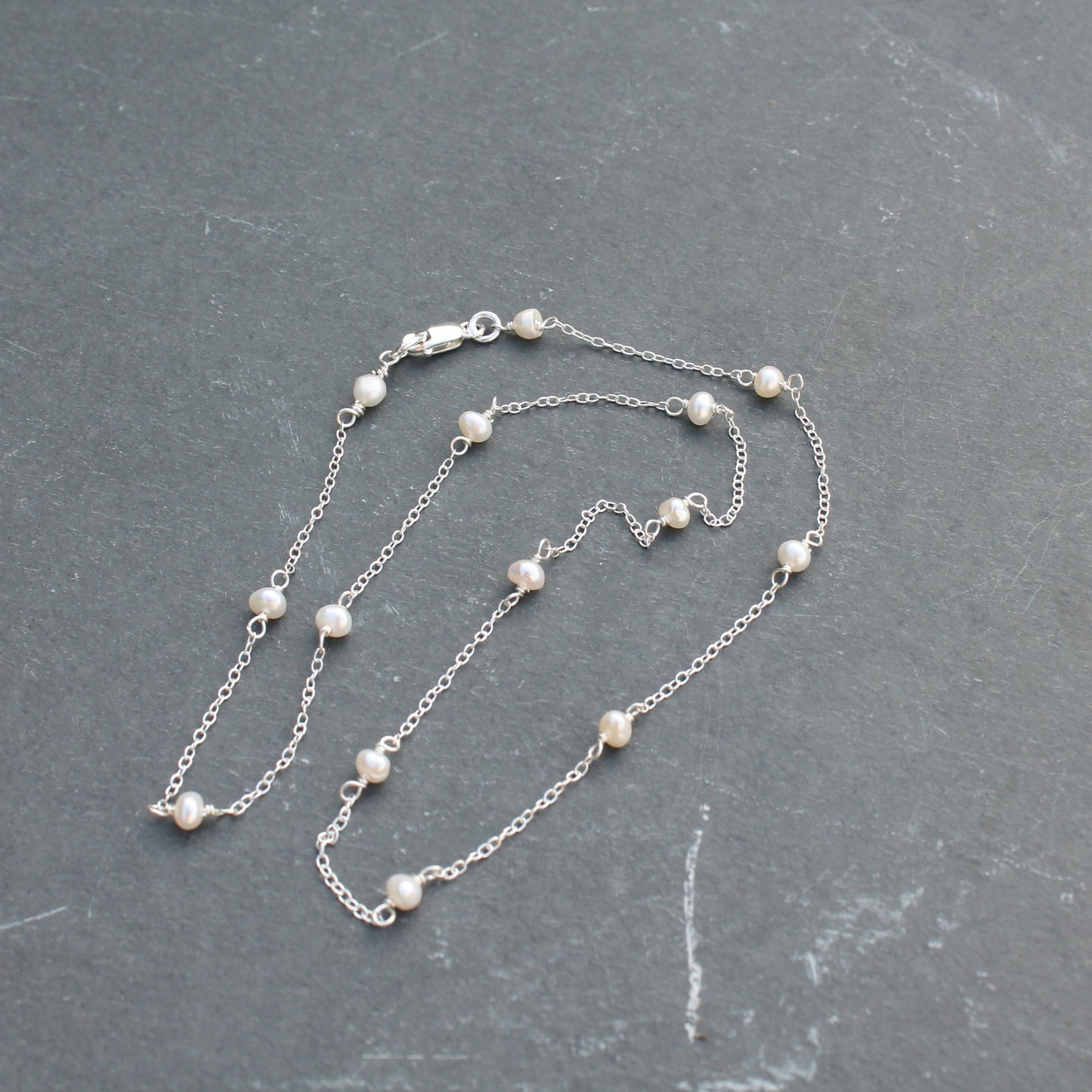 Fresh Water Pearl Station Necklace
