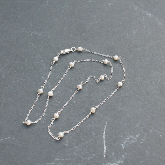 Fresh Water Pearl Station Necklace