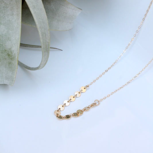 gold filled sequin necklace