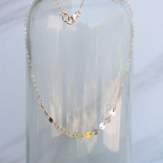 gold filled sequin necklace