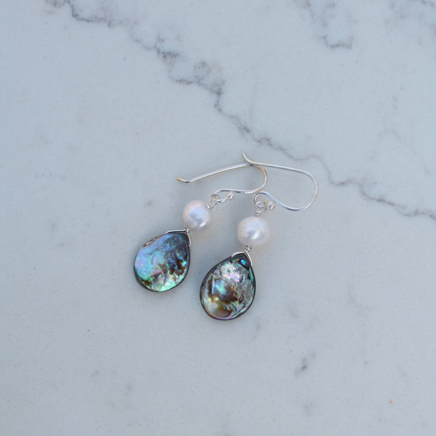 Abalone pearl shell earrings