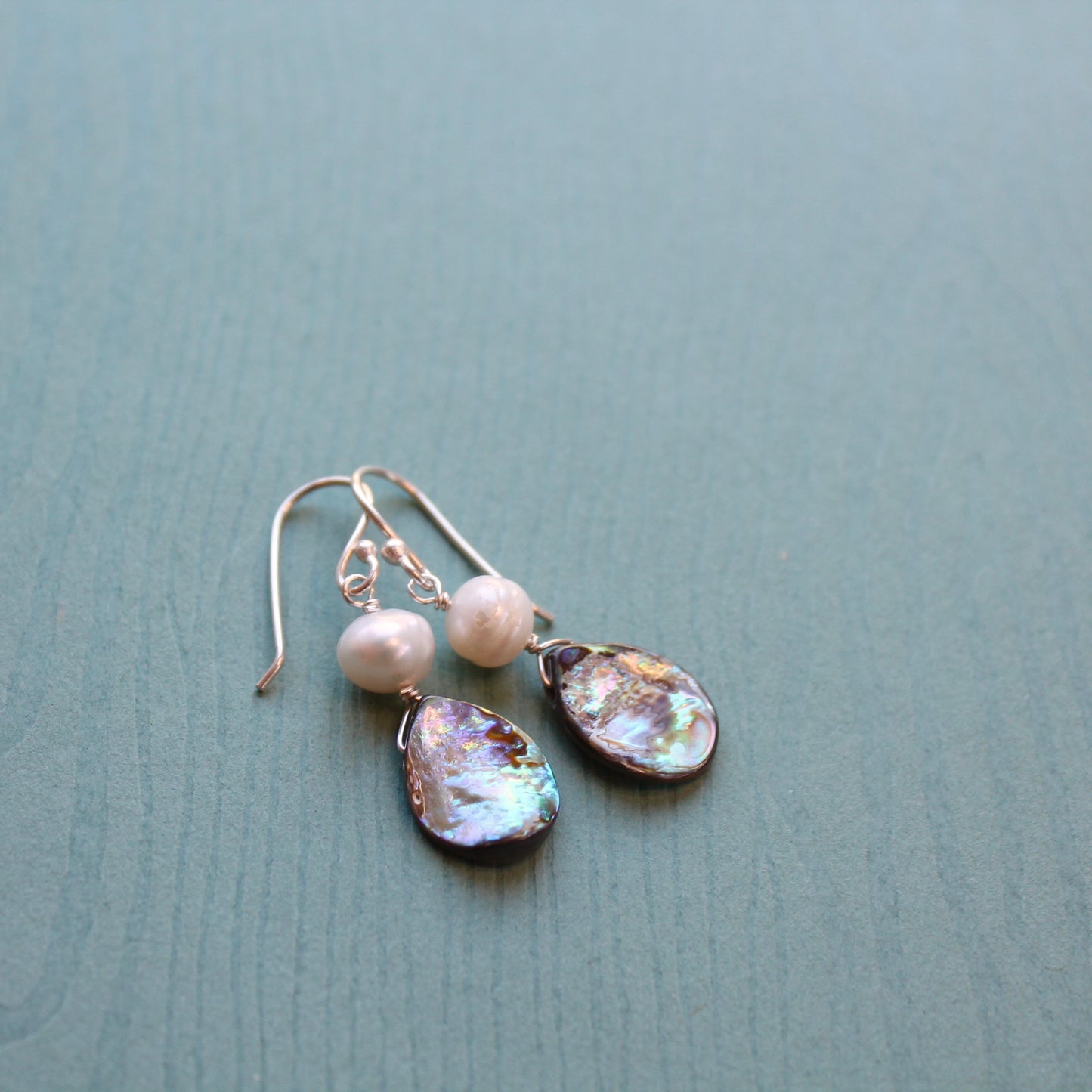 Abalone pearl shell earrings
