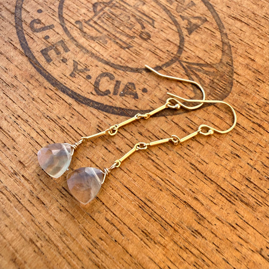 Fluorite Trillion Dangle on Gold Filled Chain