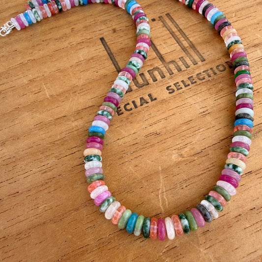 Multi Gemstone Rondelle Necklace