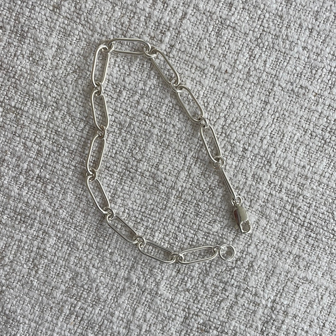 Silver Cable Chain Bracelet 