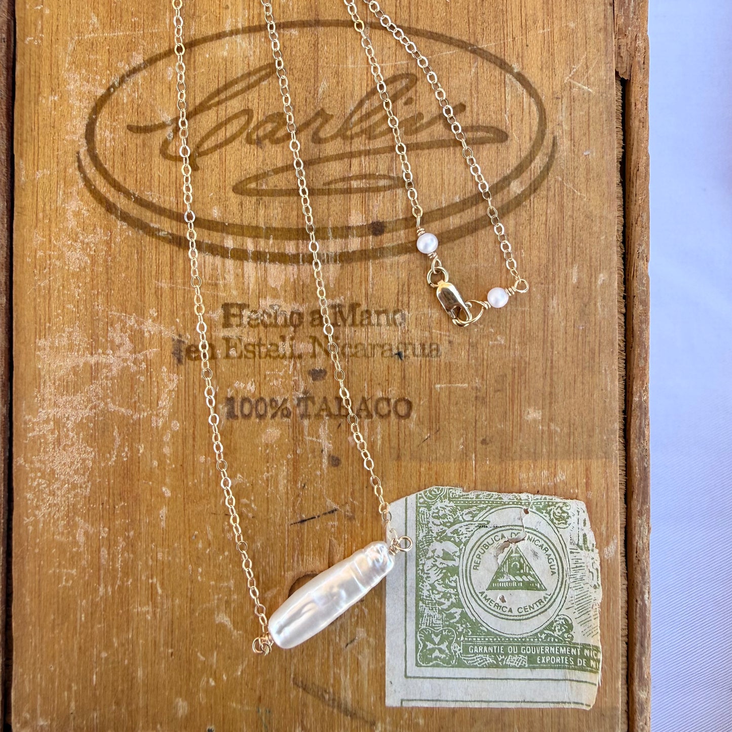 Stick Pearl Necklace