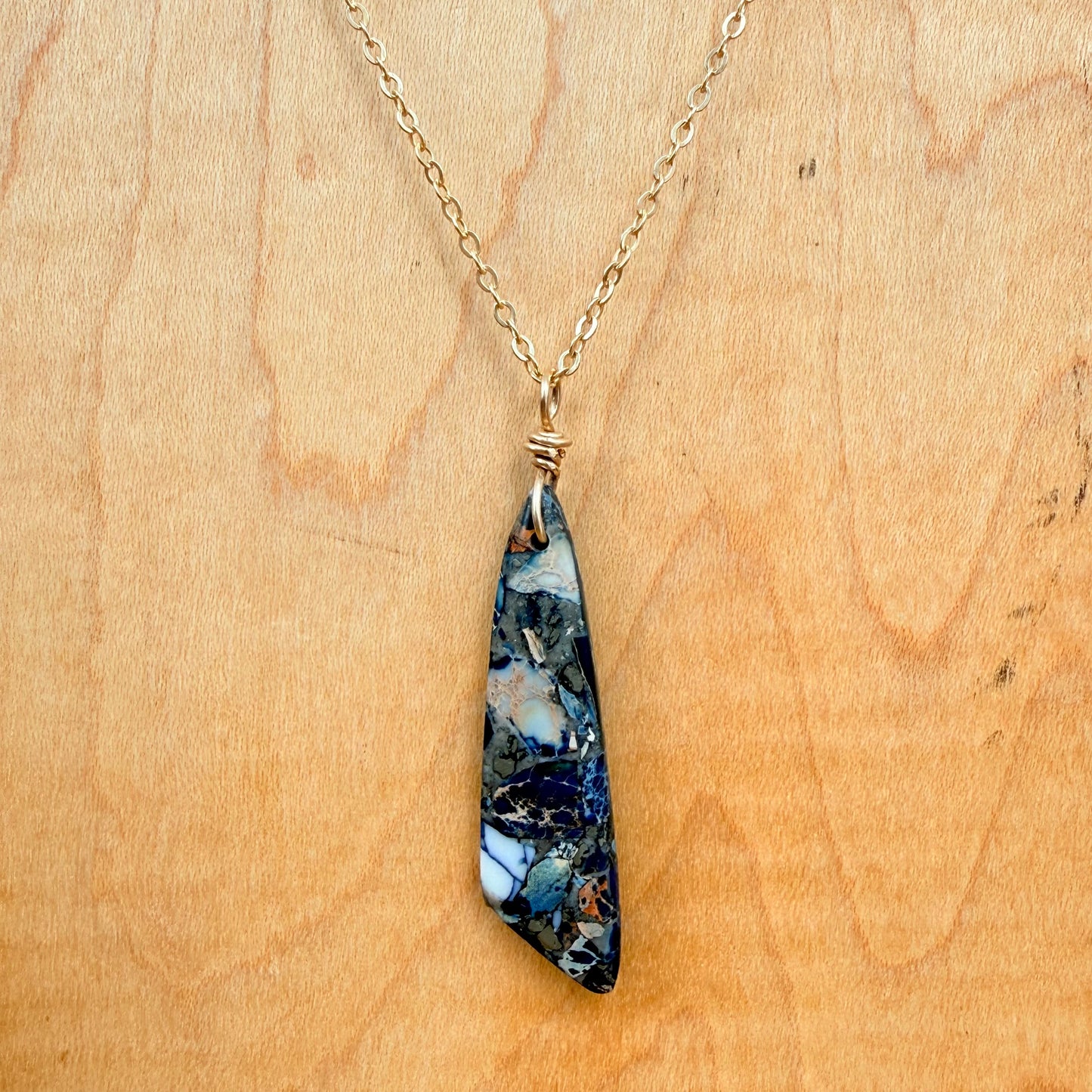 Blue Sediment Jasper Pendant Necklace