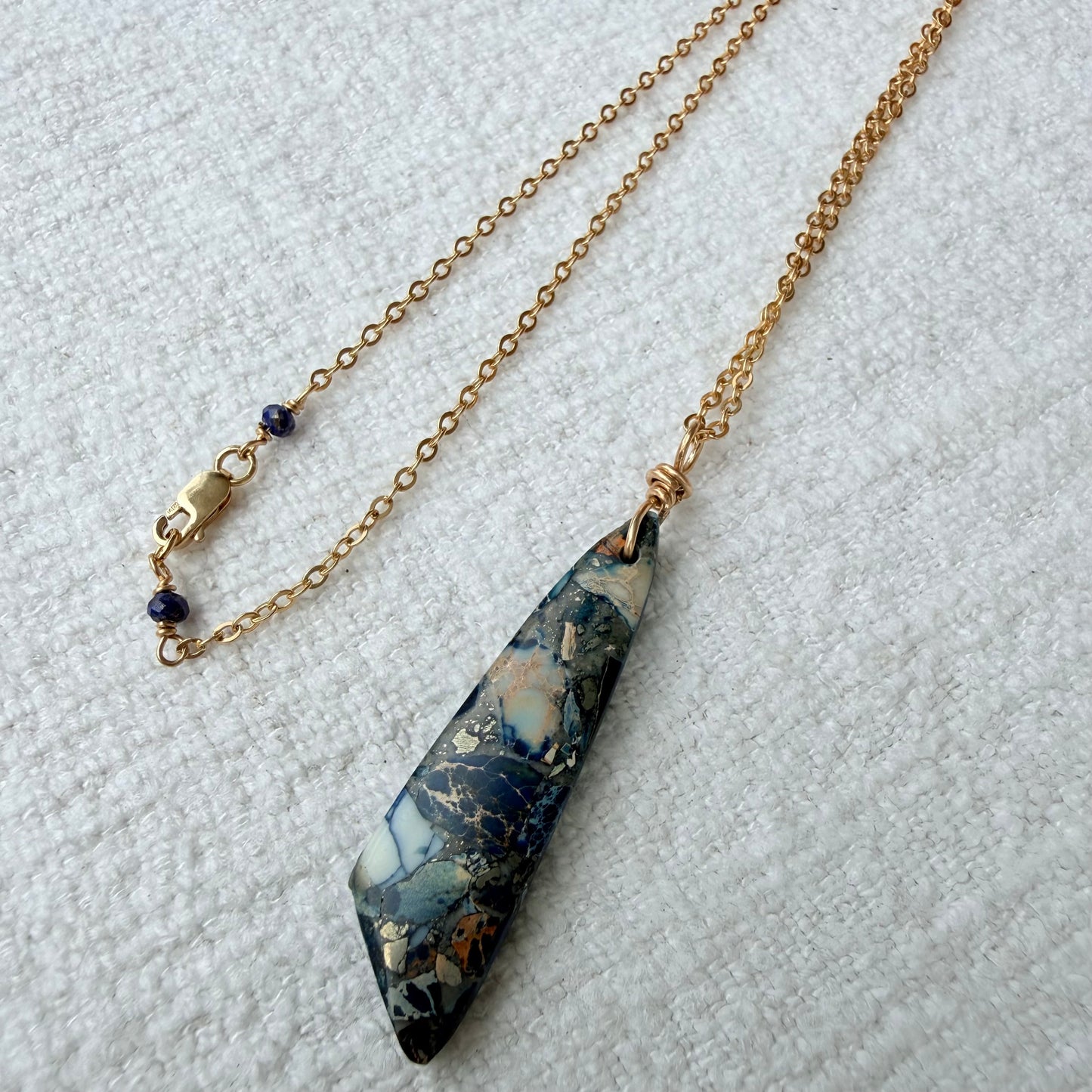 Blue Sediment Jasper Pendant Necklace
