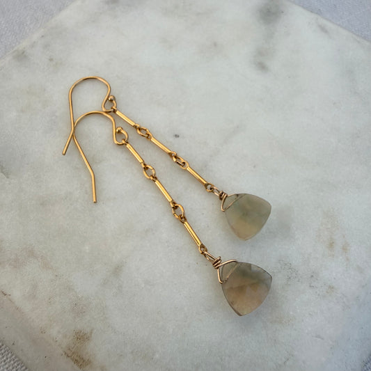 Fluorite Trillion Dangle on Gold Filled Chain