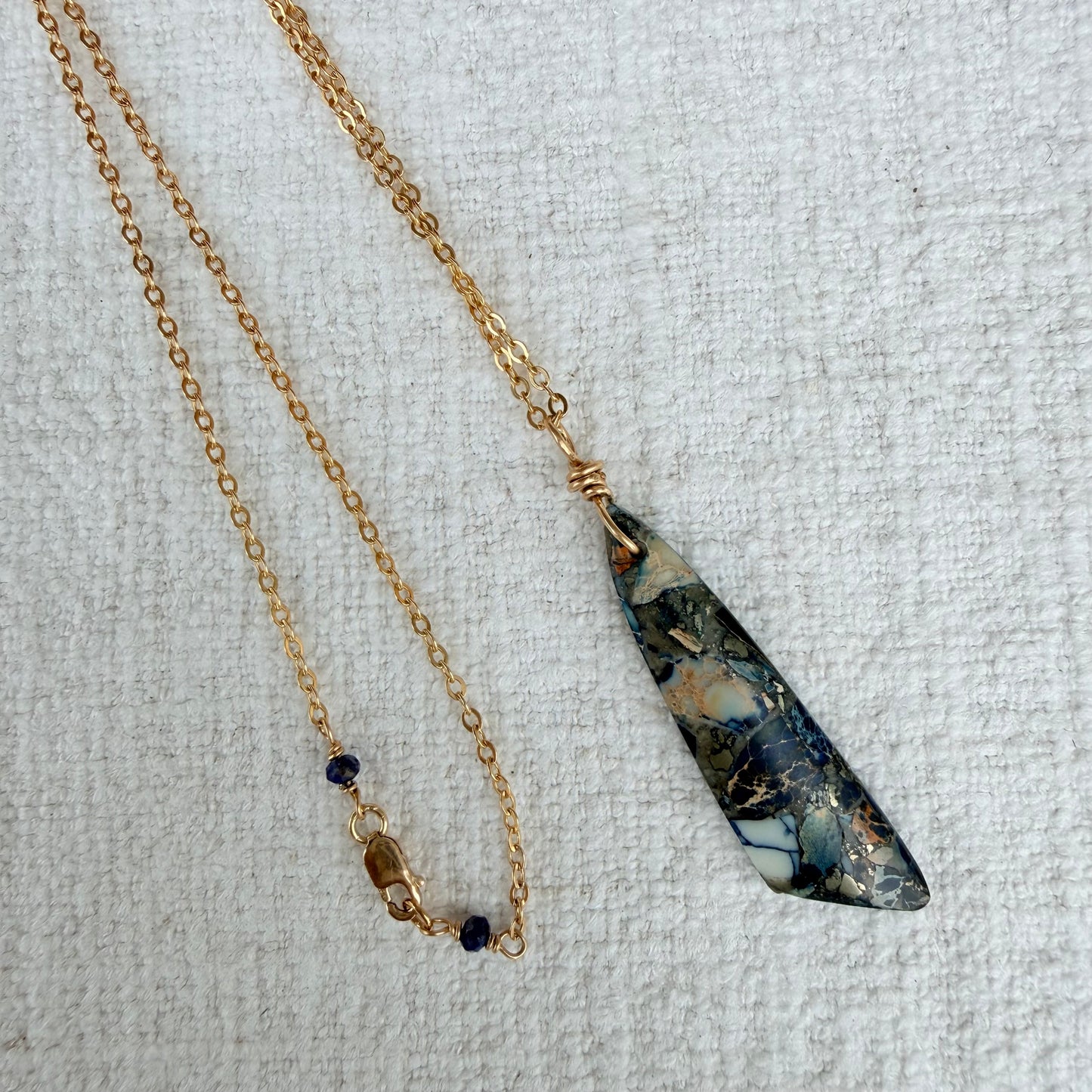 Blue Sediment Jasper Pendant Necklace