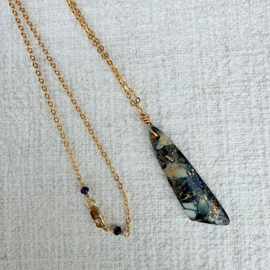 Blue Sediment Jasper Pendant Necklace
