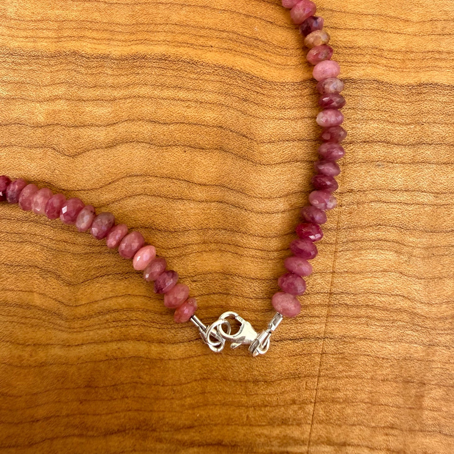 Faceted Pink Tourmaline Rondelle Necklace