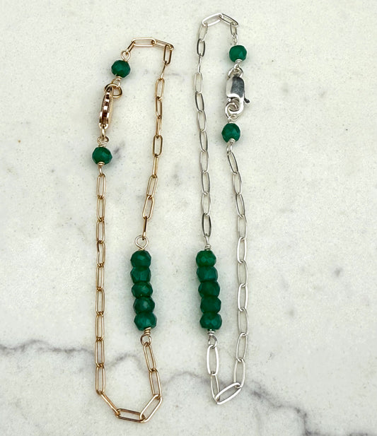 Emerald Bar Bracelets