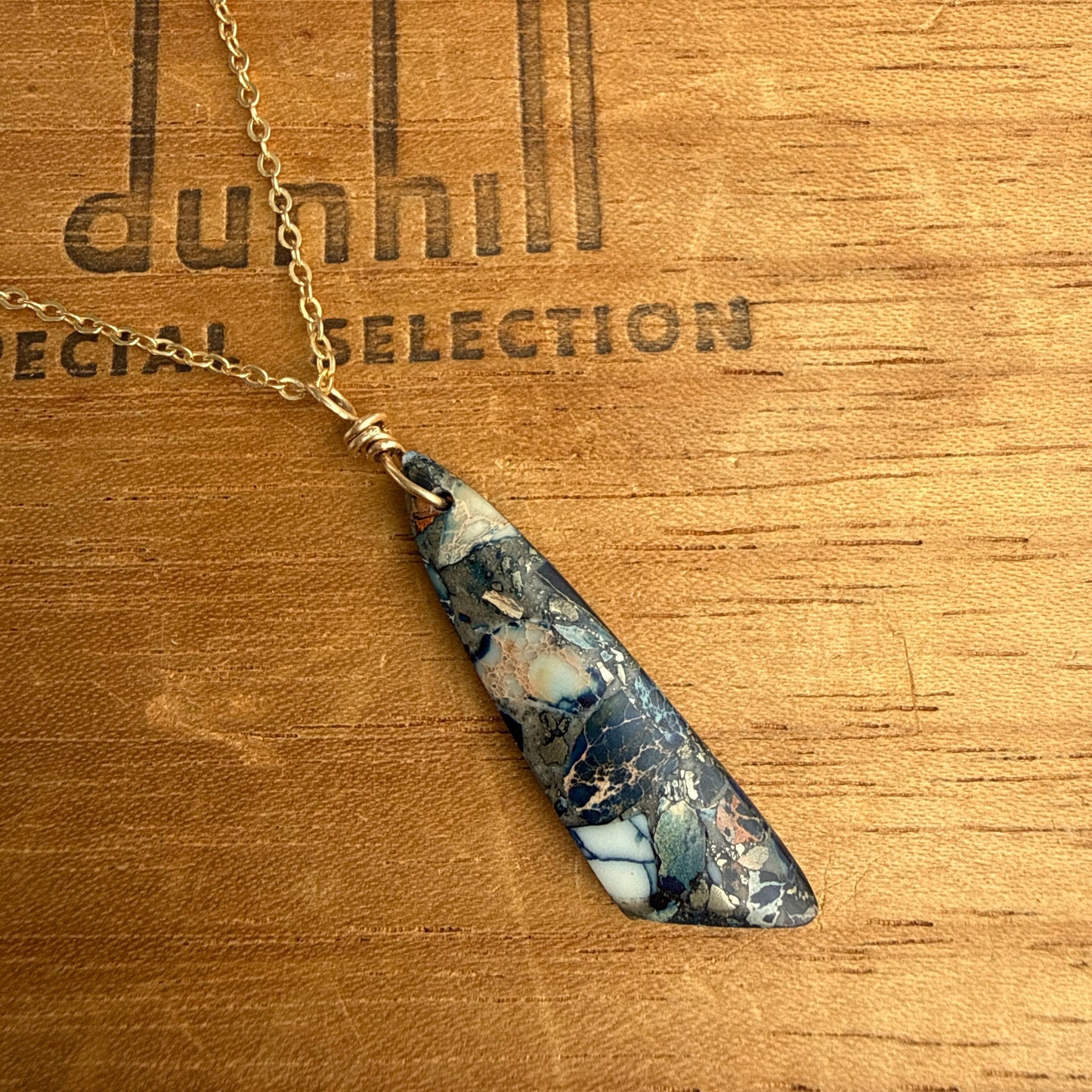 Blue Sediment Jasper Pendant Necklace