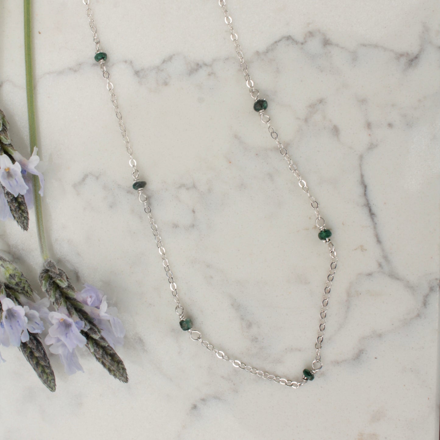 Emerald Station Necklace