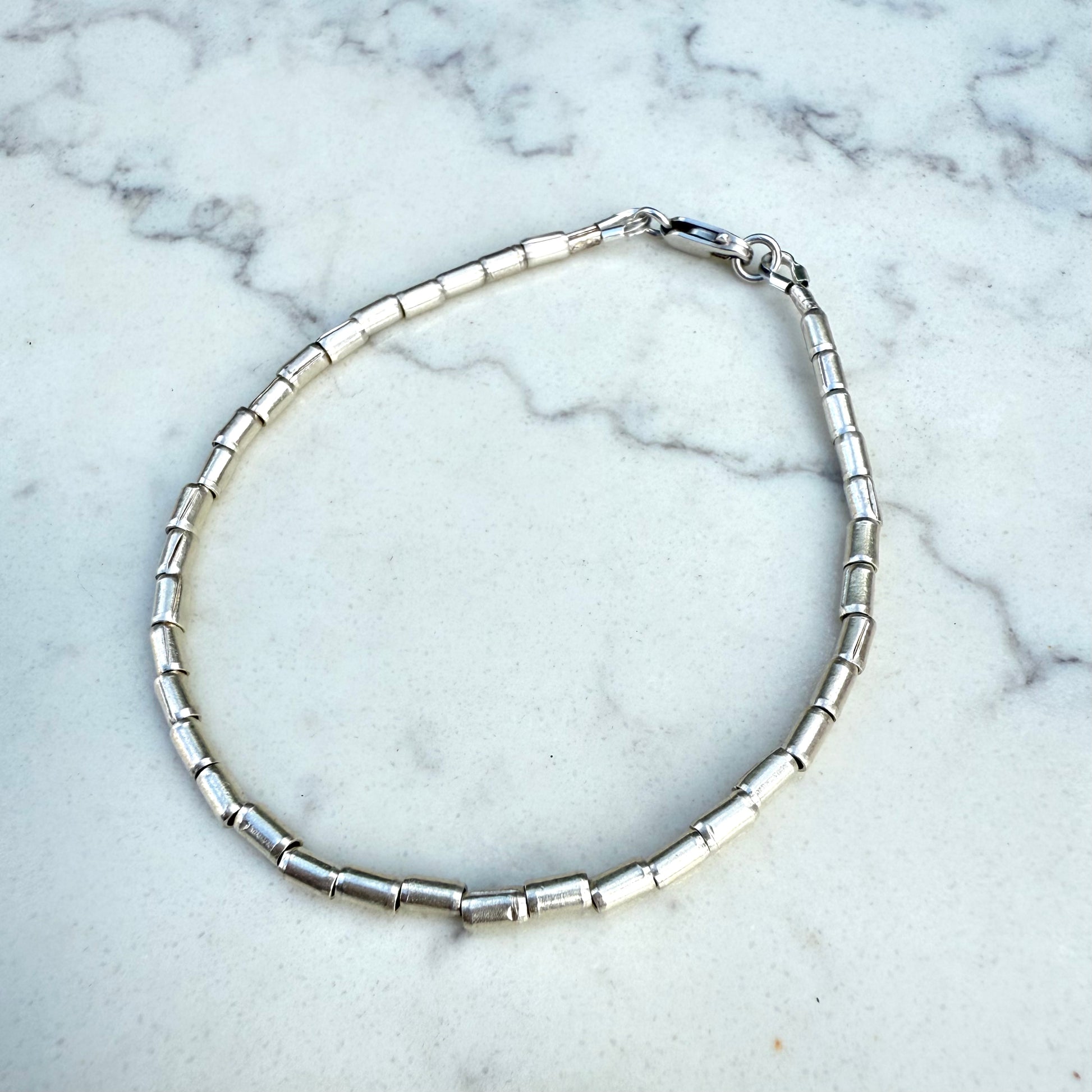 Thai Silver Tube Bead Bracelet – Plumage Jewelry