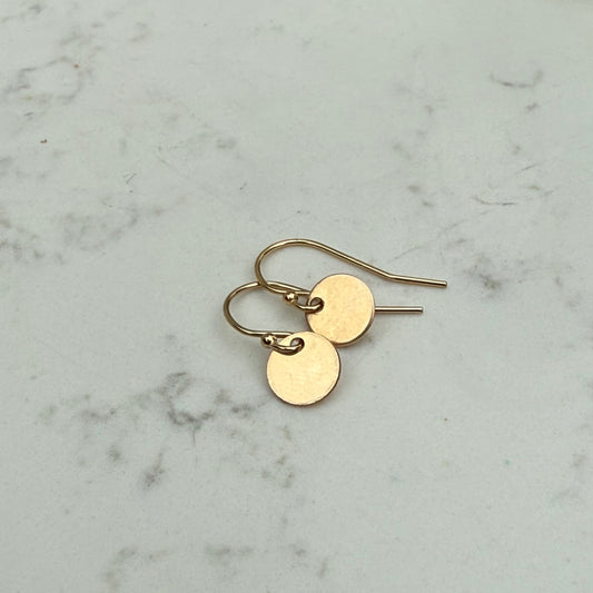 Tiny Gold Filled Disk Earrings