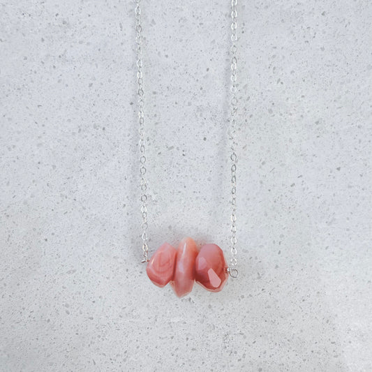 Trio Apricot Agate Necklace