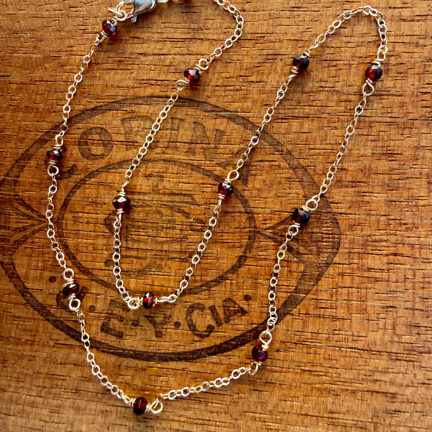 Garnet Station Necklace