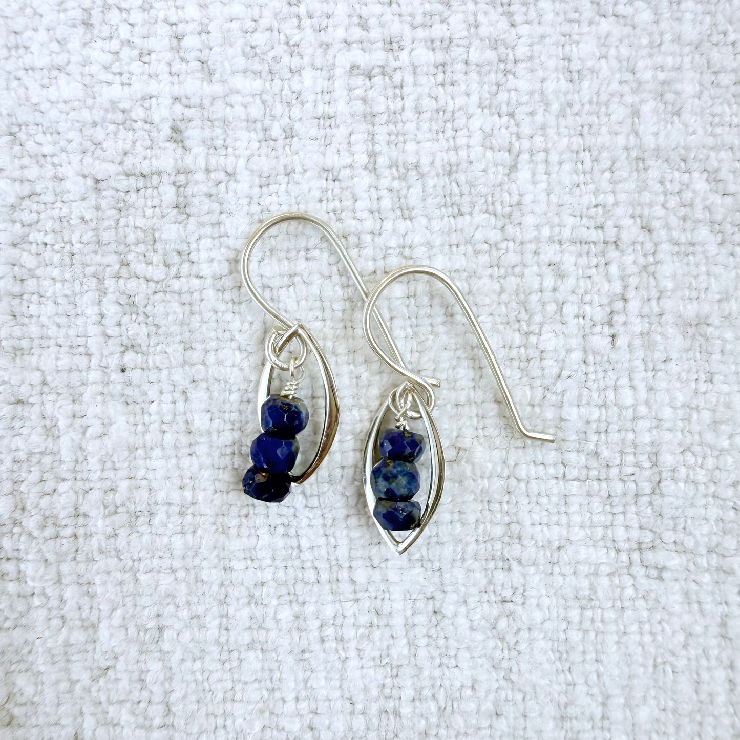 Silver Arabesque with Tiny Gemstone Stack Earrings