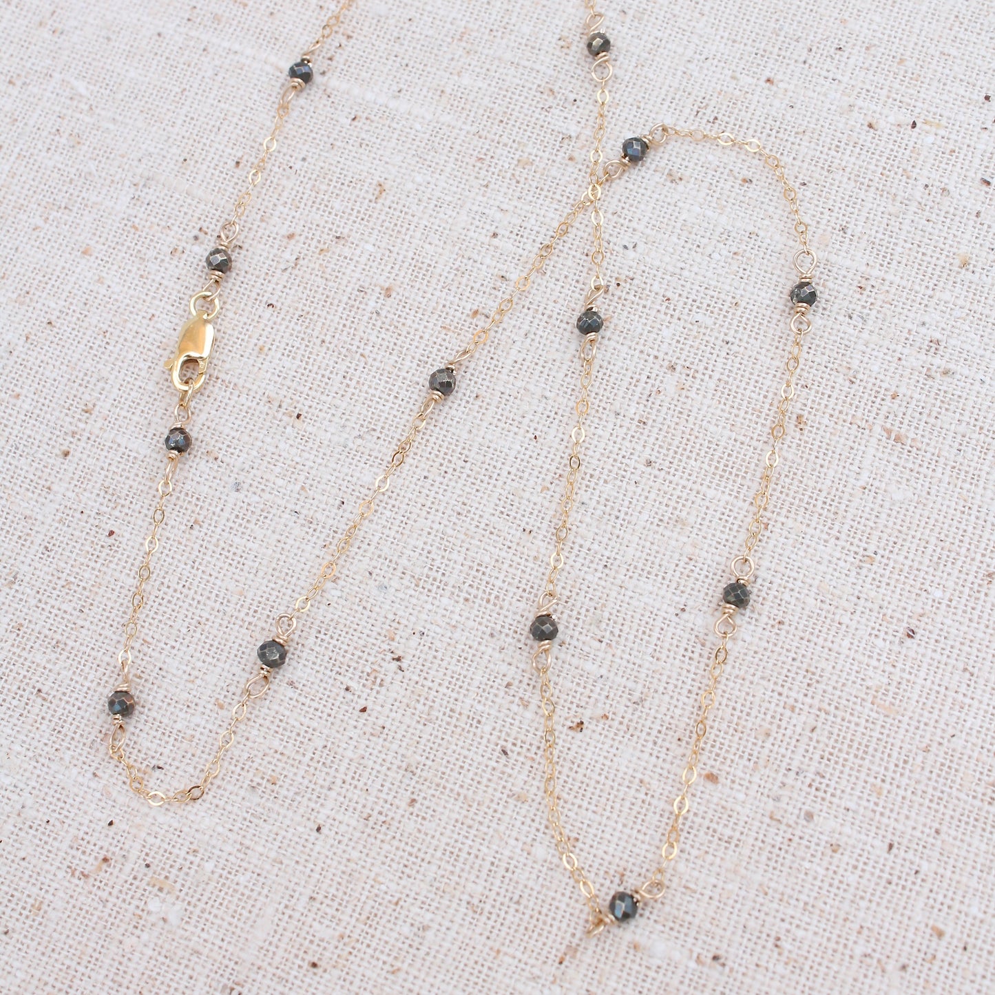 Iron Pyrite Station Necklace